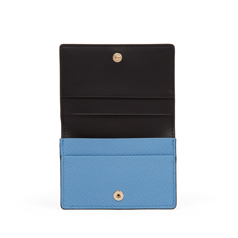 Folded Card Case with Snap Closure in Panama in nile blue